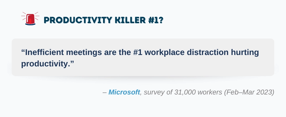 WorkTime: Meetings are the top productivity killer.