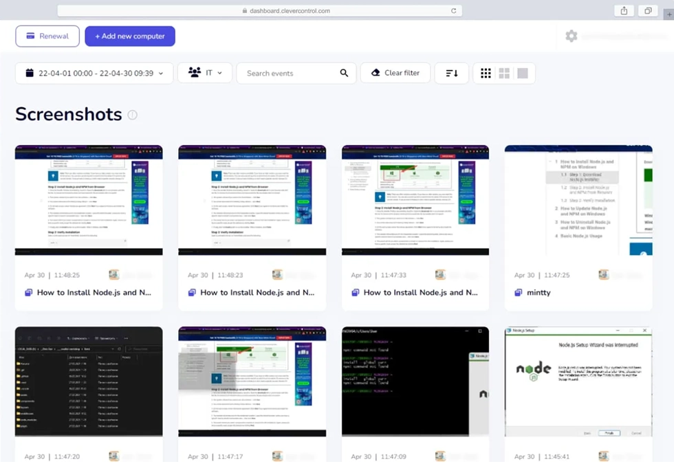 Visão geral dos recursos CleverControl.