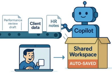 WorkTime advierte que el historial compartido de Copilot puede exponer documentos privados.
