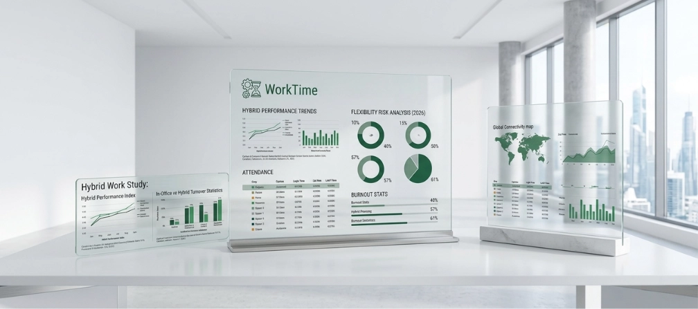 WorkTime hybrid work statistics overview