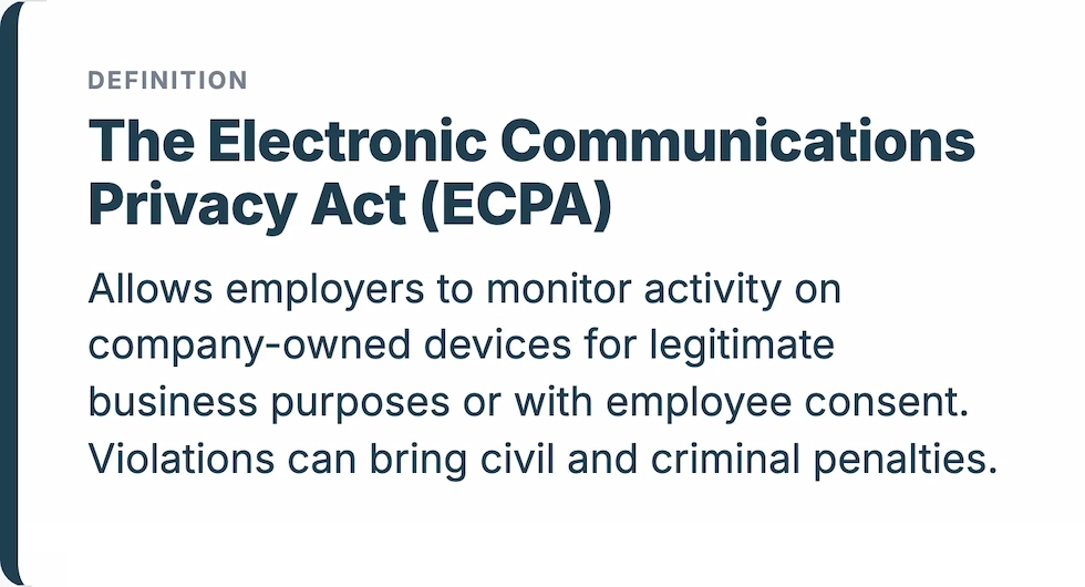 WorkTime descripción general de la Ley de Privacidad de Comunicaciones Electrónicas (ECPA)