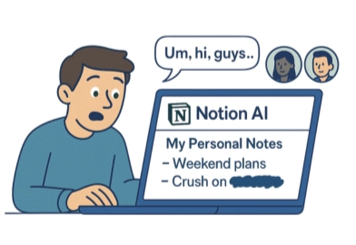 WorkTime ayuda a prevenir exposición accidental de notas personales en Notion AI.