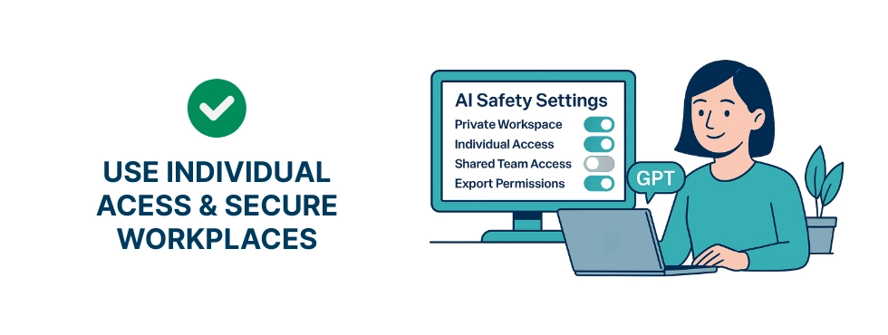 WorkTime explica cómo mantenerse seguro al usar espacios de trabajo de IA compartidos.