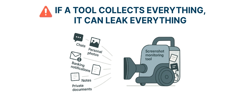 WorkTime promueve el monitoreo no invasivo como una alternativa más segura al rastreo por capturas de pantalla y pulsaciones de teclas.