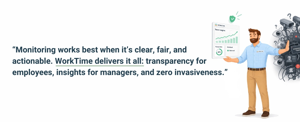 Insights de monitoreo transparente de WorkTime