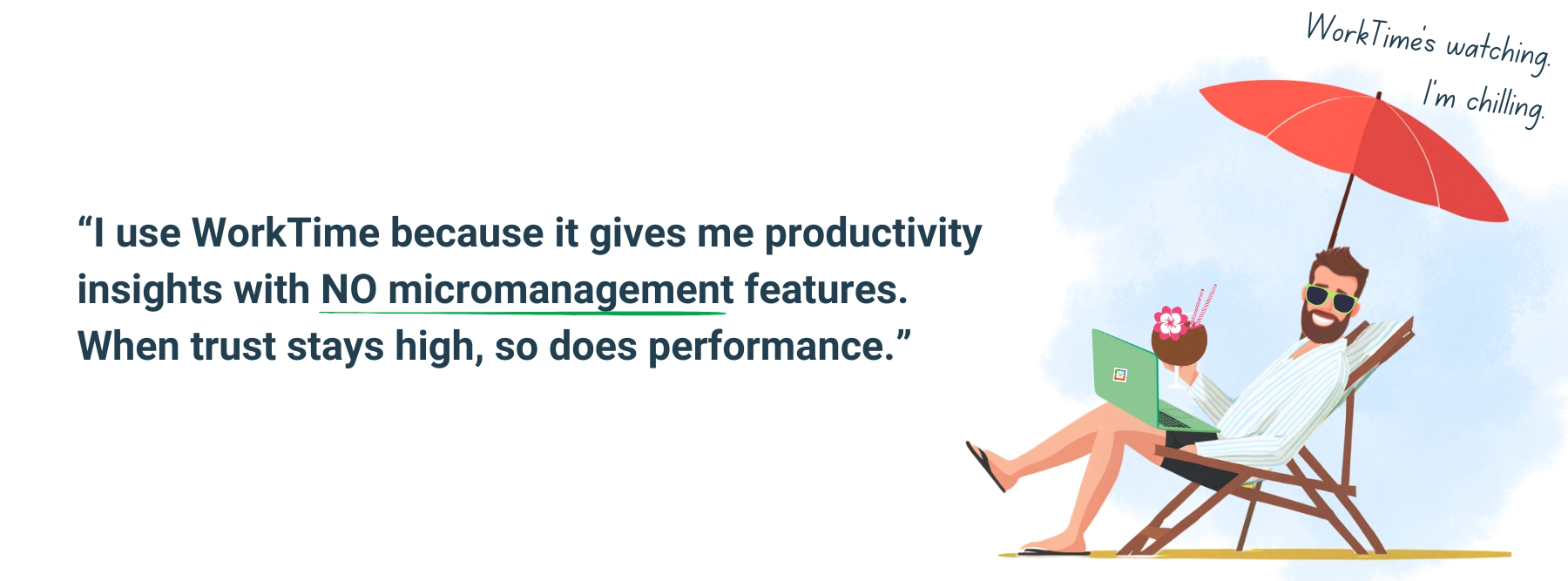 WorkTime does productivity monitoring - not micromanagement.