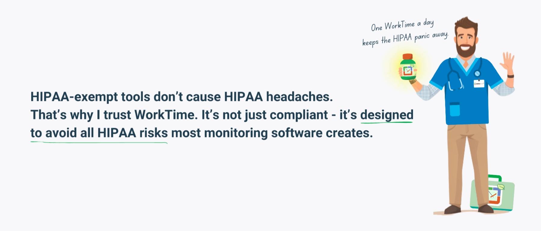 WorkTime avoids HIPAA risks.