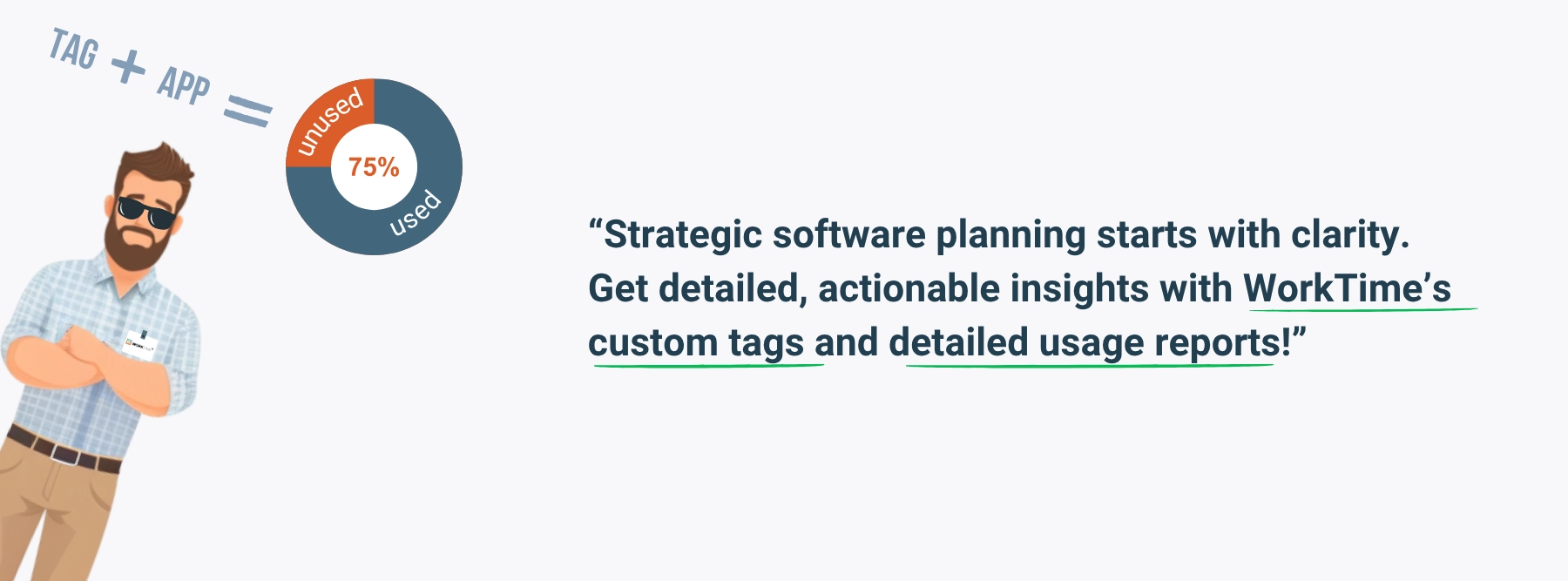 Plan software strategically with WorkTime’s clear, detailed usage reports.